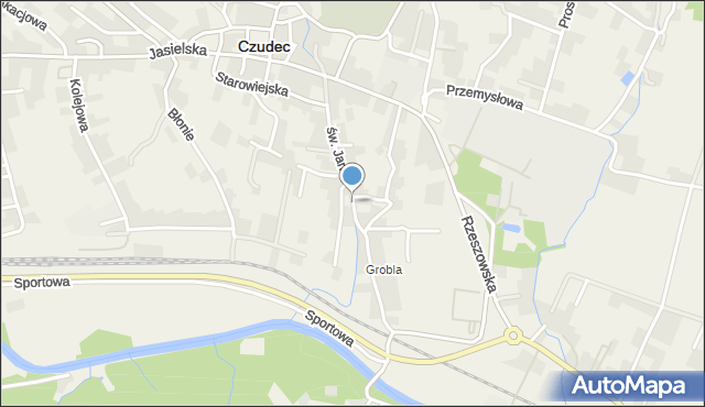 Czudec, św. Jana, mapa Czudec