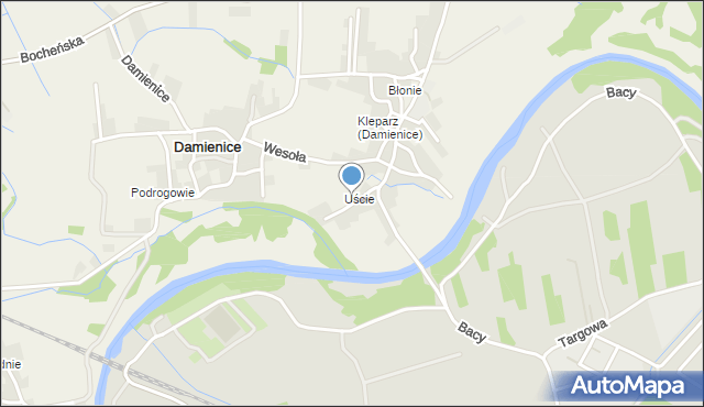 Damienice, św. Macieja, mapa Damienice