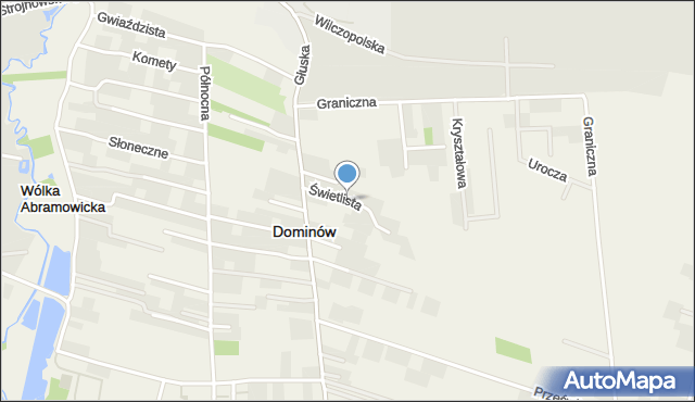 Dominów gmina Głusk, Świetlista, mapa Dominów gmina Głusk