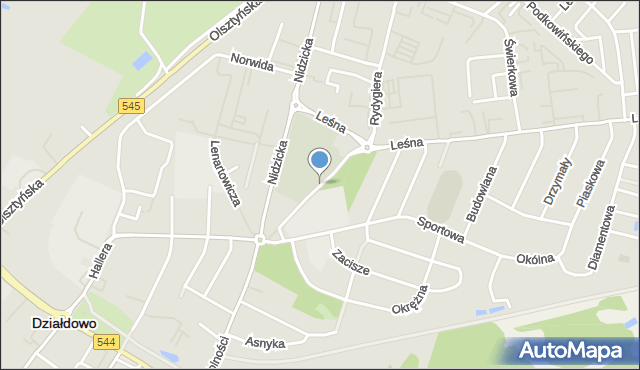 Działdowo, Św. Wojciecha, mapa Działdowo