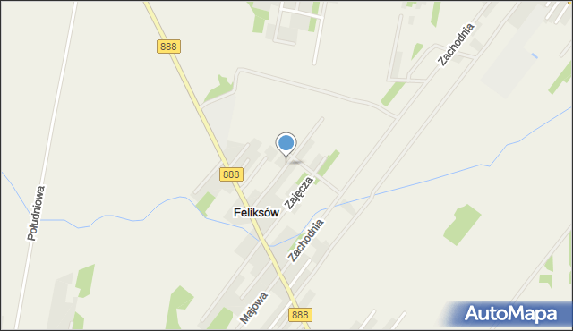 Feliksów gmina Leszno, Świerkowa, mapa Feliksów gmina Leszno