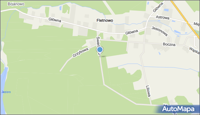 Fletnowo, Świerkowa, mapa Fletnowo