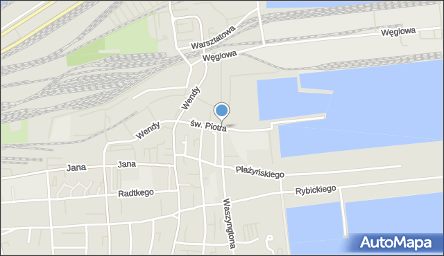 Gdynia, św. Piotra, mapa Gdyni