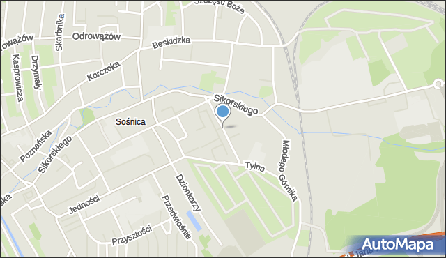 Gliwice, św. Michała, mapa Gliwic