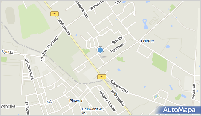 Gniezno, Swojska, mapa Gniezna