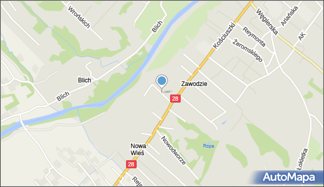 Gorlice, św. Maksyma, mapa Gorlic