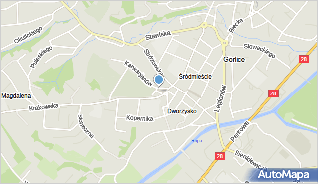 Gorlice, św. Mikołaja, mapa Gorlic