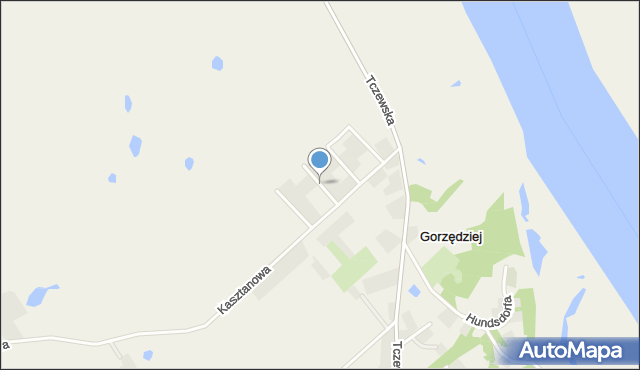 Gorzędziej, Św. Wojciecha, mapa Gorzędziej