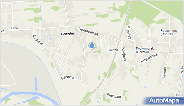 Gorzów, Świnna, mapa Gorzów