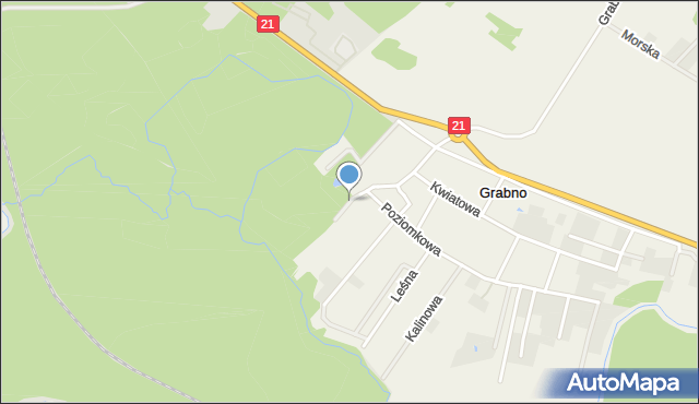 Grabno gmina Ustka, Świerkowa, mapa Grabno gmina Ustka