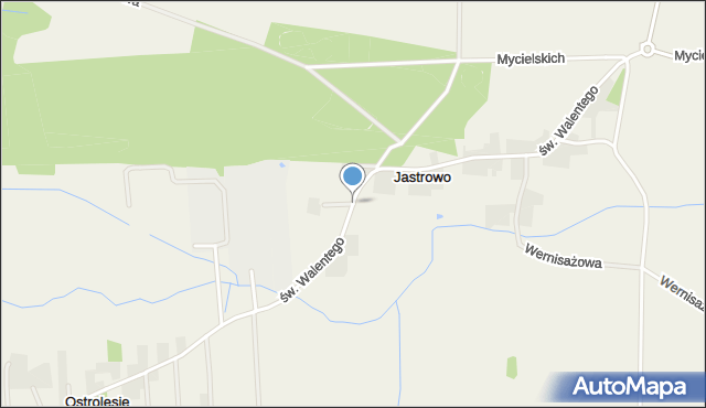 Jastrowo, św. Walentego, mapa Jastrowo