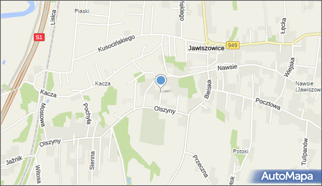 Jawiszowice, św. Marcina, mapa Jawiszowice