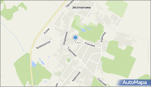 Jerzmanowa, Świerkowa, mapa Jerzmanowa