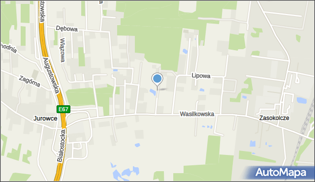 Jurowce gmina Wasilków, św. Jana Pawła II, mapa Jurowce gmina Wasilków