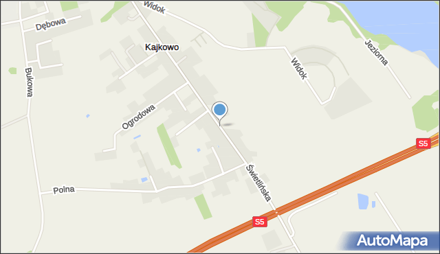 Kajkowo, Świetlińska, mapa Kajkowo