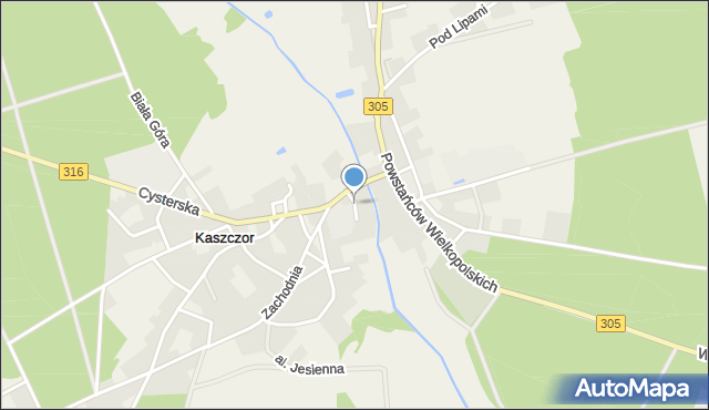 Kaszczor, Św. Wojciecha, mapa Kaszczor