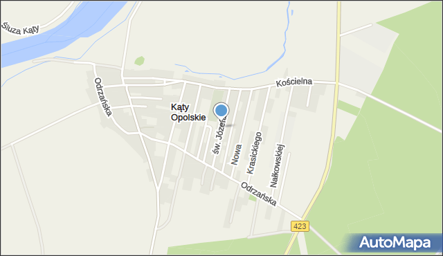 Kąty Opolskie, św. Józefa, mapa Kąty Opolskie