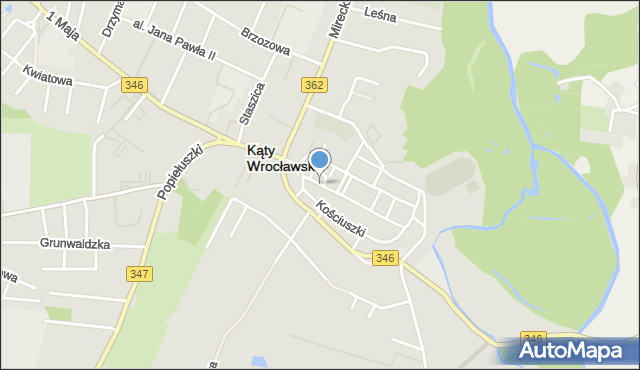 Kąty Wrocławskie, Świdnicka, mapa Kąty Wrocławskie