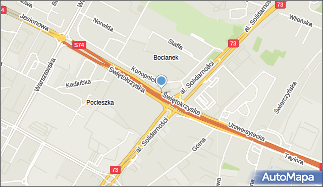 Kielce, Świętokrzyska, mapa Kielc