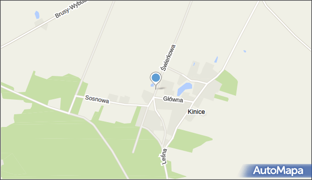 Kinice gmina Brusy, Świerkowa, mapa Kinice gmina Brusy