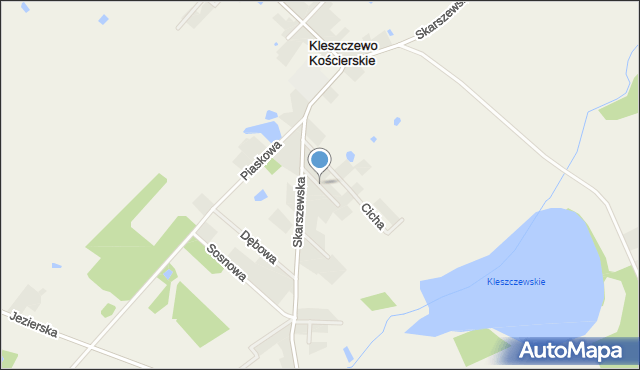 Kleszczewo Kościerskie, Świerkowa, mapa Kleszczewo Kościerskie