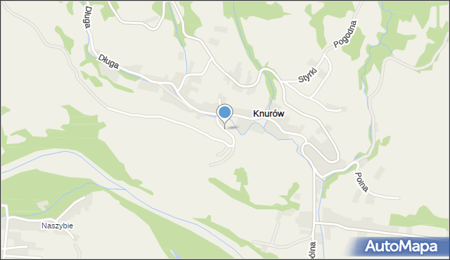 Knurów gmina Nowy Targ, św. Kingi, mapa Knurów gmina Nowy Targ