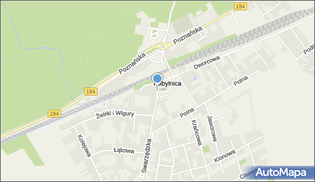 Kobylnica gmina Swarzędz, Swarzędzka, mapa Kobylnica gmina Swarzędz