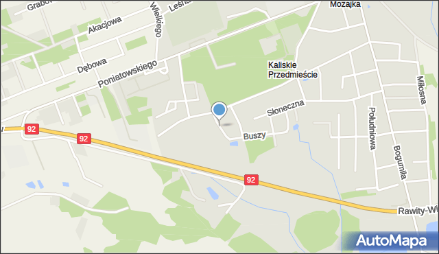 Koło, Świerkowa, mapa Koło