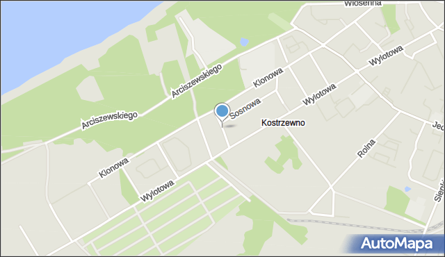 Kołobrzeg, Świerkowa, mapa Kołobrzegu