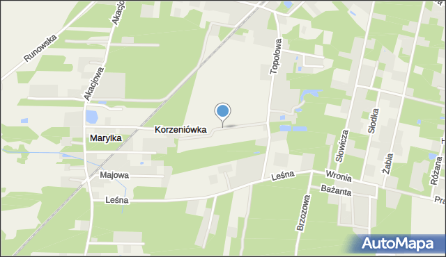 Korzeniówka gmina Tarczyn, Świerkowa, mapa Korzeniówka gmina Tarczyn