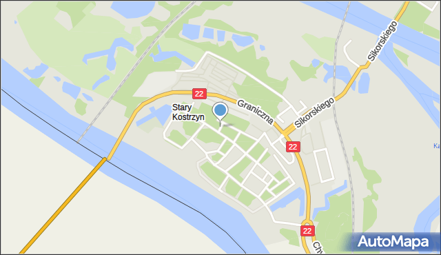 Kostrzyn nad Odrą, św. Klemensa, mapa Kostrzyn nad Odrą