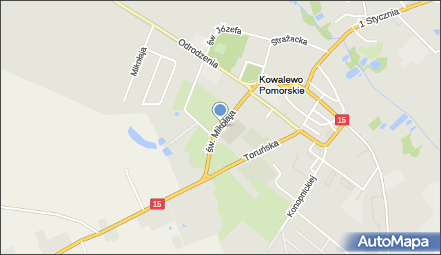 Kowalewo Pomorskie, św. Mikołaja, mapa Kowalewo Pomorskie
