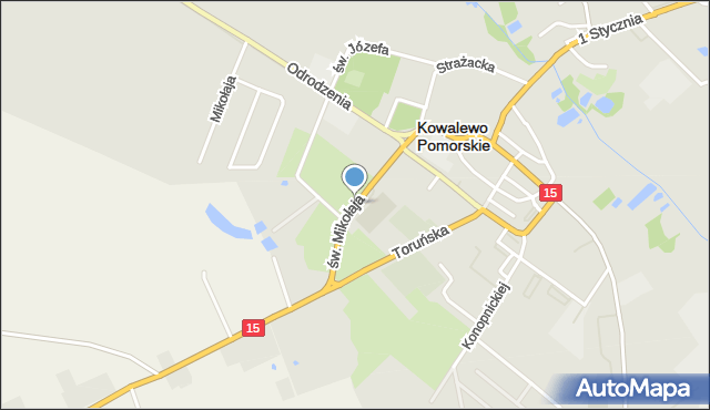 Kowalewo Pomorskie, św. Mikołaja, mapa Kowalewo Pomorskie