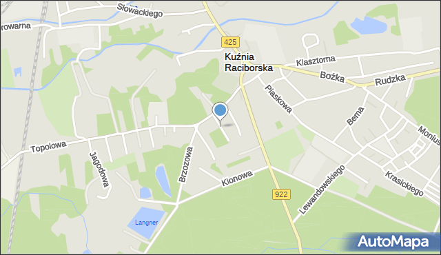 Kuźnia Raciborska, Świerkowa, mapa Kuźnia Raciborska