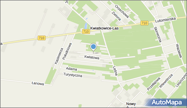 Kwiatkowice-Las, Świerkowa, mapa Kwiatkowice-Las