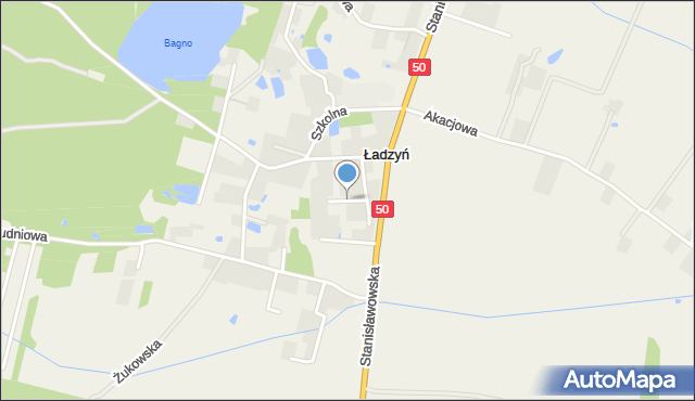 Ładzyń, Świerkowa, mapa Ładzyń