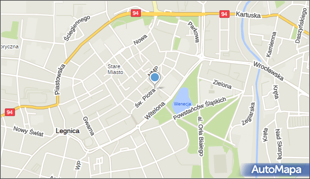 Legnica, św. Piotra, mapa Legnicy