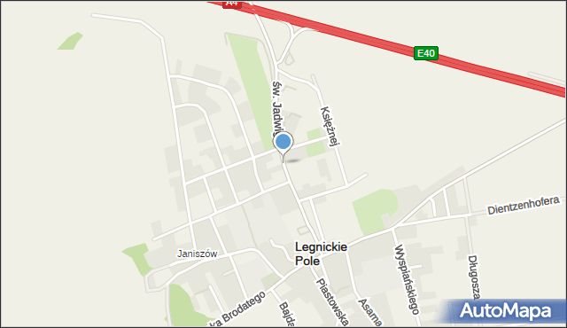 Legnickie Pole, św. Jadwigi, mapa Legnickie Pole