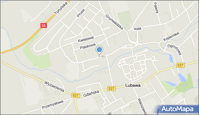 Lubawa, św. Barbary, mapa Lubawa