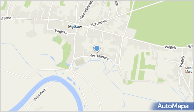 Mętków, św. Floriana, mapa Mętków