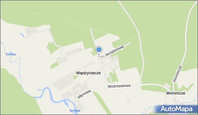 Międzyrzecze gmina Supraśl, Świerkowa, mapa Międzyrzecze gmina Supraśl