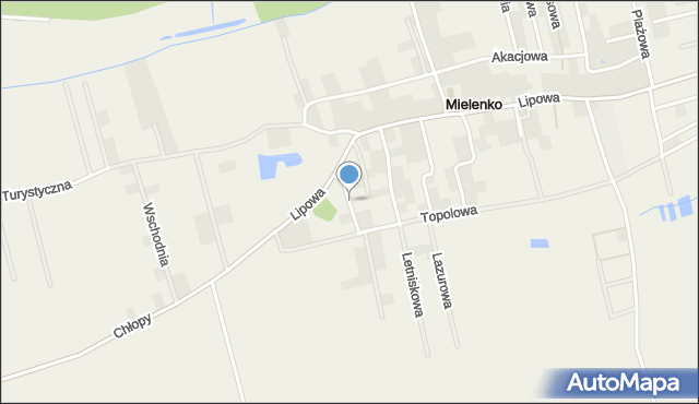 Mielenko gmina Mielno, Świerkowa, mapa Mielenko gmina Mielno
