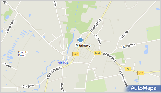 Miłakowo, Świerczewskiego Karola, gen., mapa Miłakowo