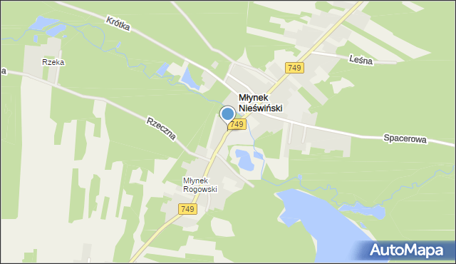 Młynek Nieświński, Świętokrzyska, mapa Młynek Nieświński