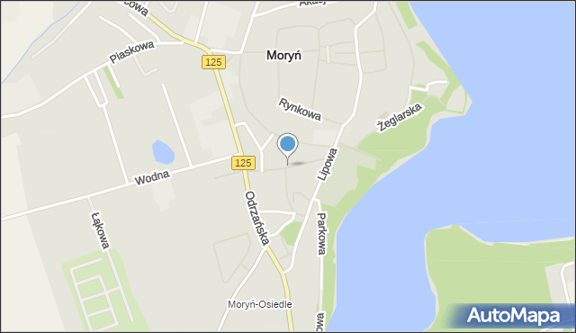 Moryń, Świerkowa, mapa Moryń