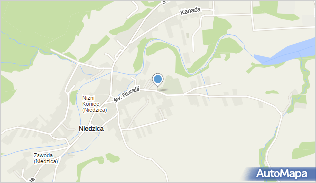 Niedzica, św. Rozalii, mapa Niedzica