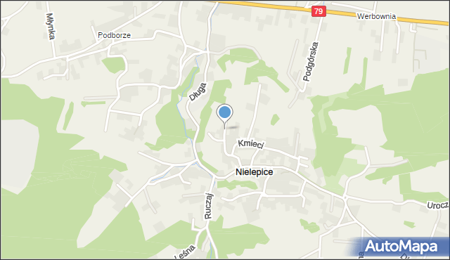 Nielepice, Świerkowa, mapa Nielepice