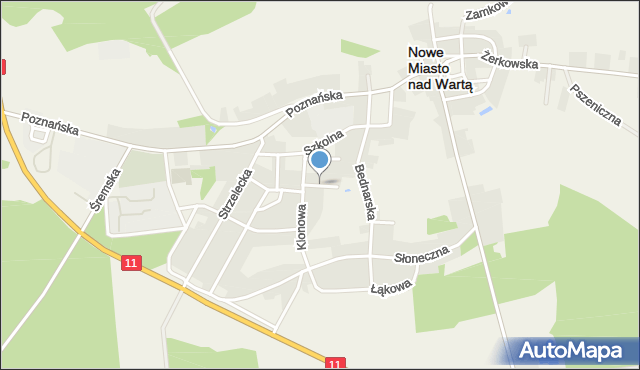 Nowe Miasto nad Wartą, Świerkowa, mapa Nowe Miasto nad Wartą