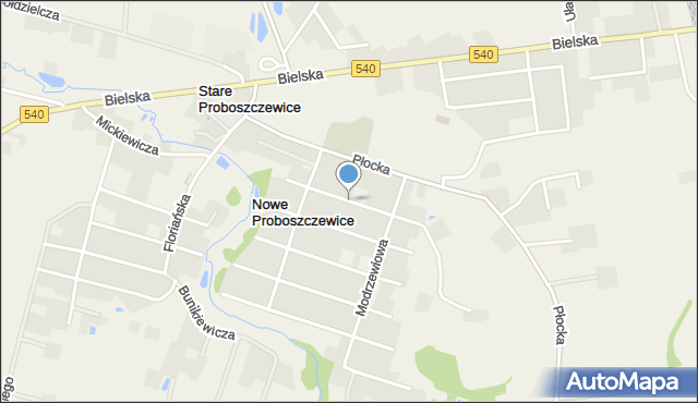 Nowe Proboszczewice, Świerkowa, mapa Nowe Proboszczewice