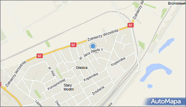 Nowy Dwór Mazowiecki, św. Maksymiliana Marii Kolbego, mapa Nowy Dwór Mazowiecki
